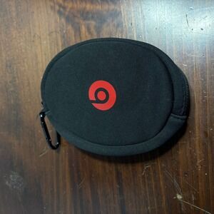 Beats Headphone Case Unisex OS‎ Black Soft Shell Zippered Pouch With Carabiner
